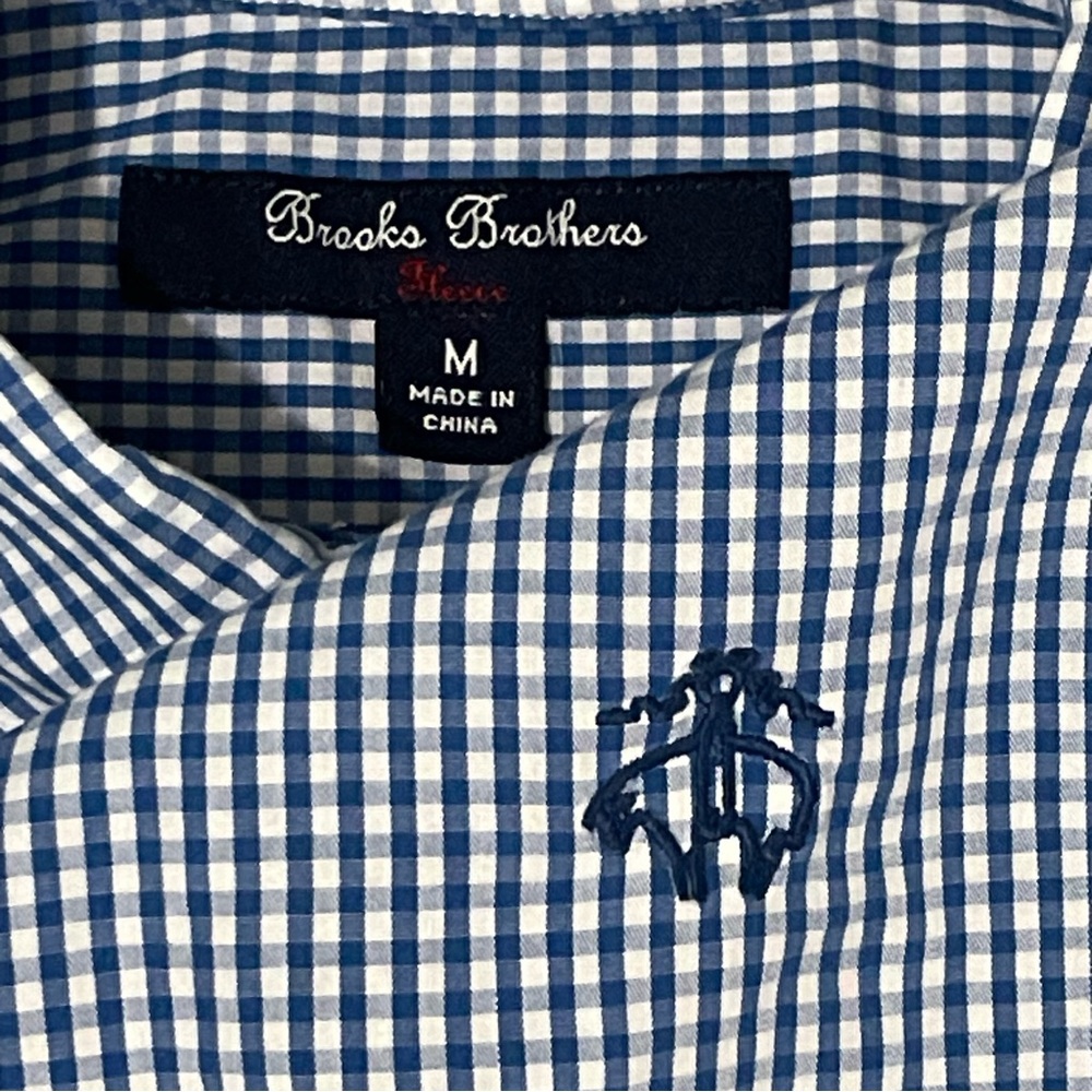 Brooks Brothers Boy’s Long Sleeve Button Down Shirt Blue Gingham Check Preppy